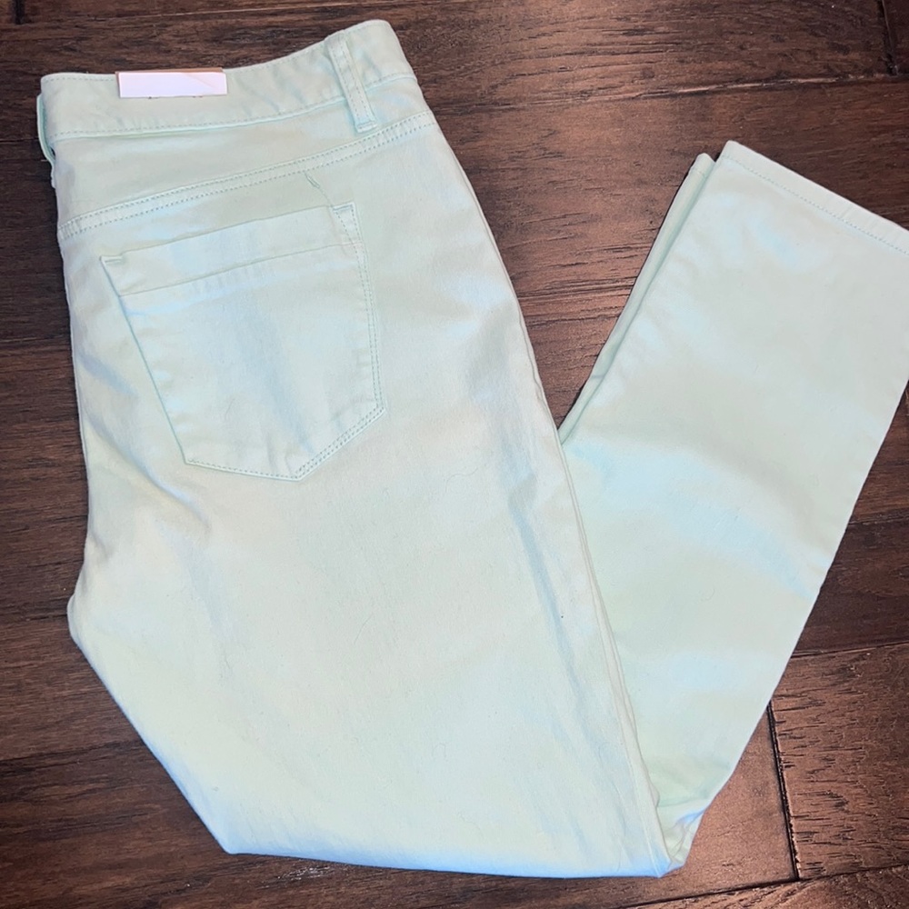 Mossimo skinny mint jeans mid-rise 12 NWT